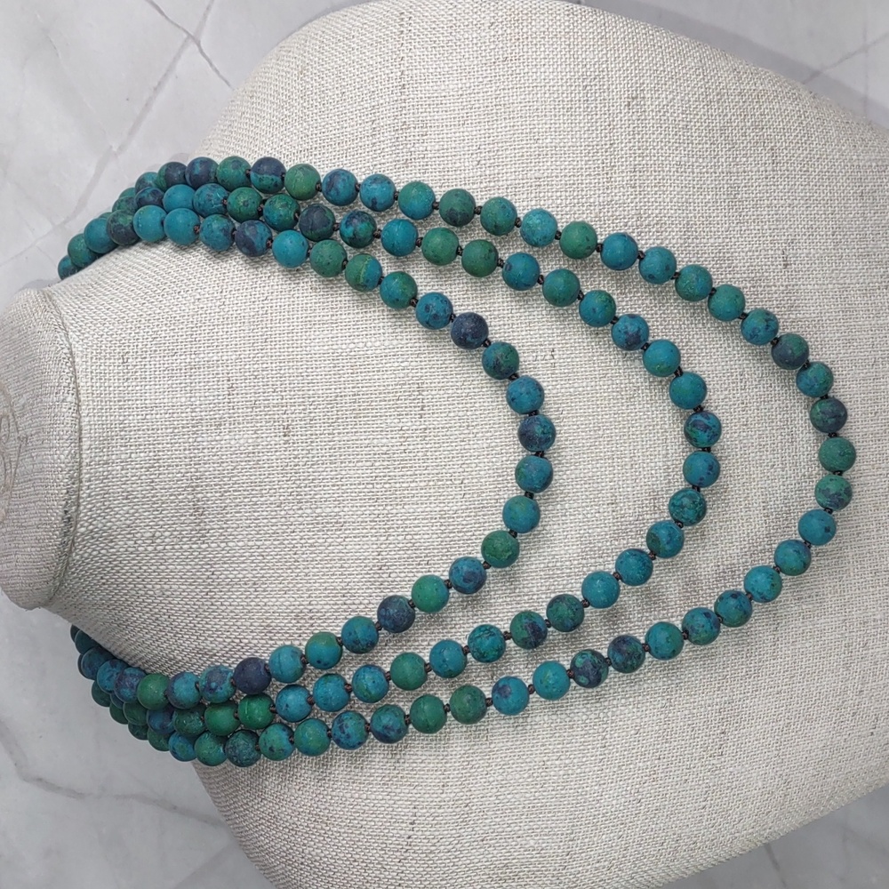 Best Of Everything Matte Azurite Gemstone Necklace